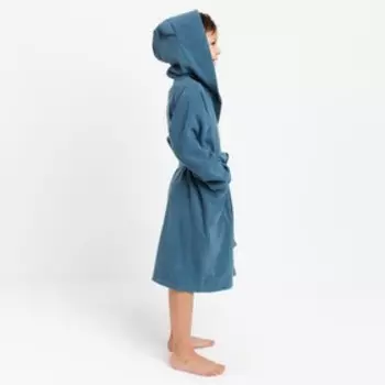 Халат махровый детский «Этель. Всегда первый», размер 34, морская волна