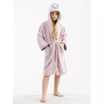 Халат махровый для девочки, рост 110-116 см, цвет сиреневый