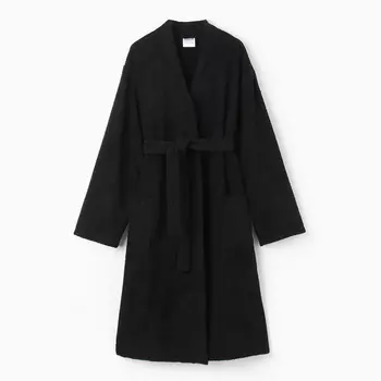 Халат махровый мужской «Экономь и Я», размер 56-58, хлопок 100%, чёрный