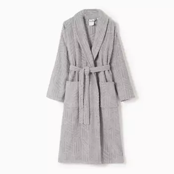 Халат махровый мужской LoveLife «Муссон», размер XL, хлопок 100%, серый