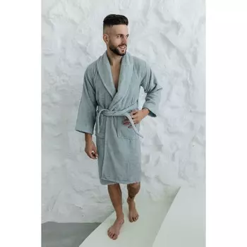 Халат махровый мужской, размер 48, цвет мятный