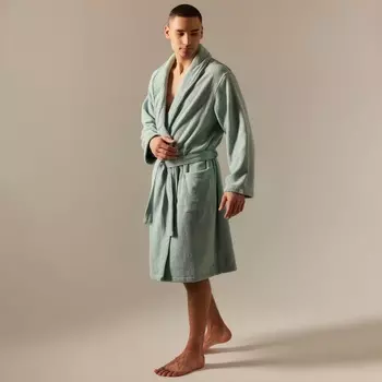 Халат махровый мужской SL HOME: Basic «Аззура», размер XL, хлопок 100%, мятный