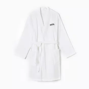 Халат махровый женский «Этель. Миссис», размер 50-52, хлопок 100%, белый
