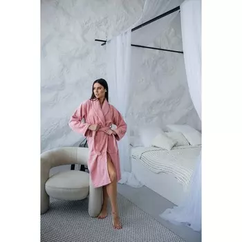 Халат махровый женский, размер 52, цвет терракотовый