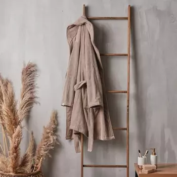 Халат махровый женский SL HOME: Basic «Саббиа», размер XL, хлопок 100%, коричневый