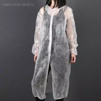 Халат медицинский на липучках, манжета на резинке 25 г/м2 длина 140 см размер 52-54