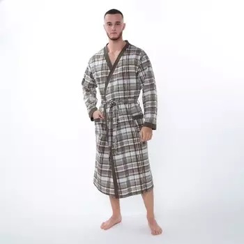 Халат мужской, цвет коричневый, размер 60