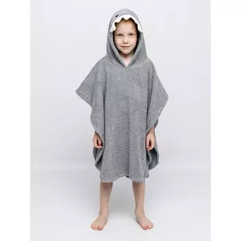 Халат-пончо детский, рост 98 см, цвет серый