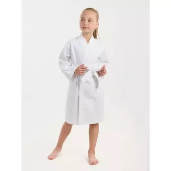 Халат вафельный детский «Кимоно», размер 42, цвет белый