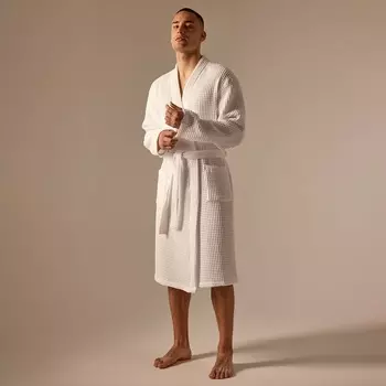 Халат вафельный мужской SL HOME: Boho «Блан де Блан», размер XL, хлопок 100%, белый