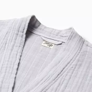 Халат жен.муслиновый LoveLife размер 50-52, цвет серый, 100% хл, 4-сл, 235гр/м2