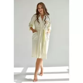 Халат женский, цвет молочный, размер 48