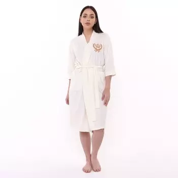 Халат женский, цвет молочный, размер 56