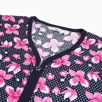 Халат женский, цвет тёмно-синий, размер 62