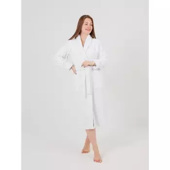 Халат женский махровый, с шалькой, размер 60-62, цвет белый