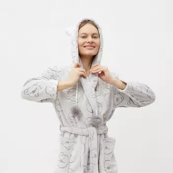 Халат женский "Медвежонок", цвет кофейный, размер 44