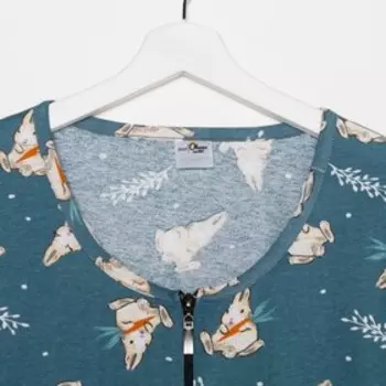 Халат женский на молнии, цвет морская волна, размер 46