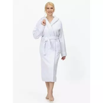 Халат женский с капюшоном, размер 44-46, цвет белый