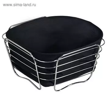 Хлебница 212111см, металл/текстиль, чёрная