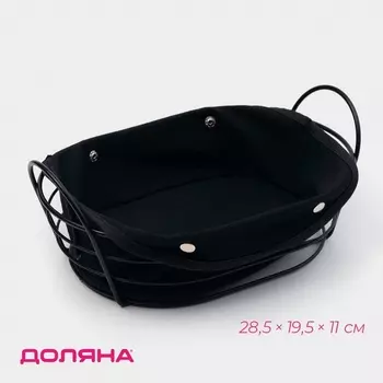 Хлебница Доляна «Лофт», 28.519.511 см, чёрная