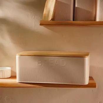 Хлебница SL Home «Сан-Лоренцо», металлическая, с бамбуковой крышкой, 331813 см, розовая