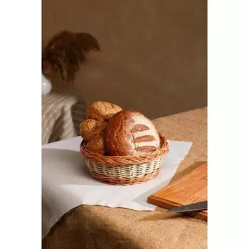 Хлебница плетёная, круглая, D=24см, H=9см