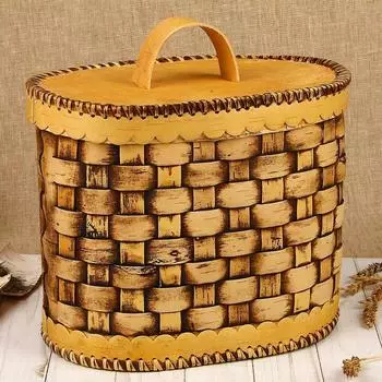 Хлебница плетёная, овальная, 27х18х22 см, береста