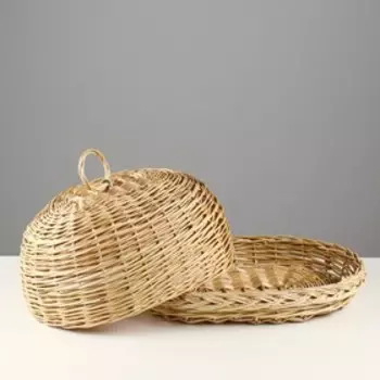 Хлебница со съёмной крышкой, 304018 см, ручное плетение, ива