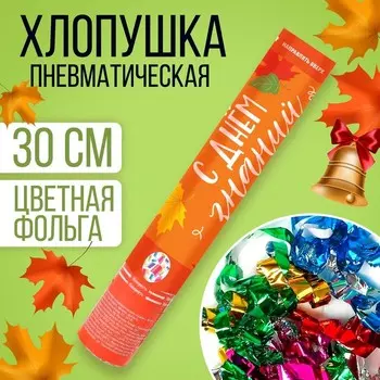 Хлопушка пневматическая на 1 сентября «День знаний», 30 см.