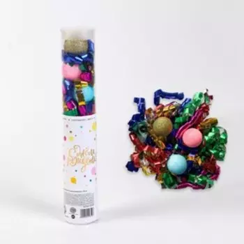 Хлопушка пневматическая «С Днём Рождения» 28 см