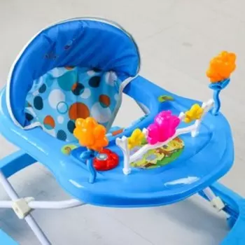 Ходунки FLY, цвет синий/голубой МИКС, 7 колес, музыка, свет