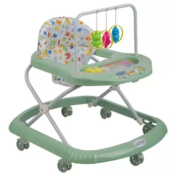 Ходунки «Карусельки С», 7 силиконовых колес, музыкальные, зеленые