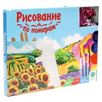 Холст с красками 30 40 см, по номерам «Яркие лилии в вазе»