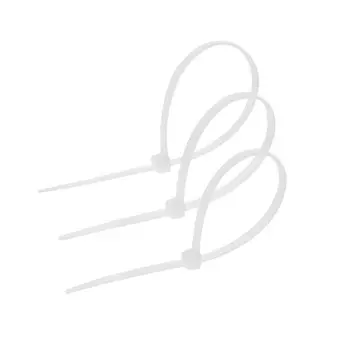 Хомут нейлоновый, пластик, 4,8х200 мм, белый, в упаковке 100 шт.