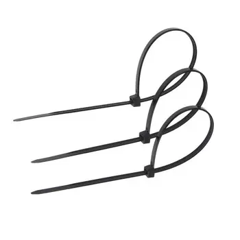 Хомут нейлоновый, пластик, 4.8250 мм, черный, в упаковке 100 шт.