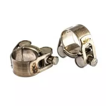 Хомуты "Сибртех" металлические, силовые 23-25 мм, ширина 18 мм, шарнирные, W4, 2 шт.