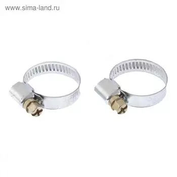 Хомуты "Сибртех" металлические стандартное болтовое крепление 16-27 мм, ширина 9 мм, 2 шт.