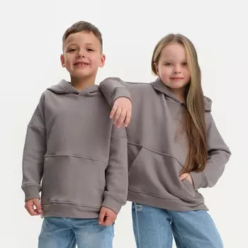 Худи детское KAFTAN Basic line, размер 34 (122-128 см), серое