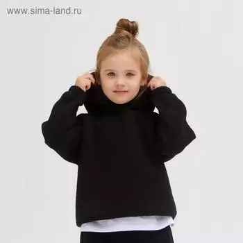 Худи детское MINAKU: Basic Line KIDS, чёрное, рост 116 см