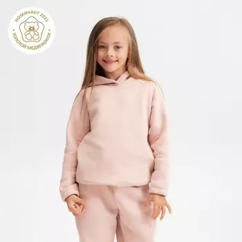 Худи детское MINAKU: Basic Line KIDS, пудровое, рост 134 см
