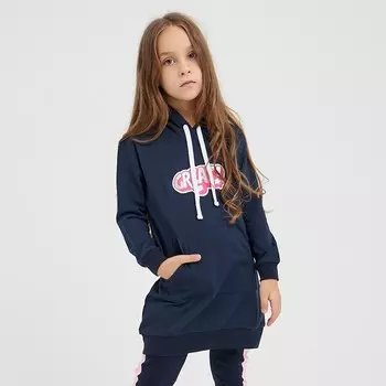 Худи для девочки, цвет тёмно-синий, рост 98 см
