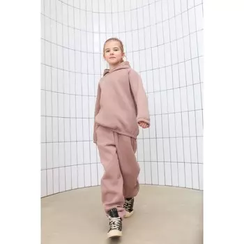 Худи для девочки MINAKU: Basic Line KIDS, тёмно-бежевое, рост 128 см