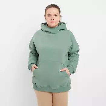 Худи с капюшоном НАЧЁС, цвет оливковый, размер 52