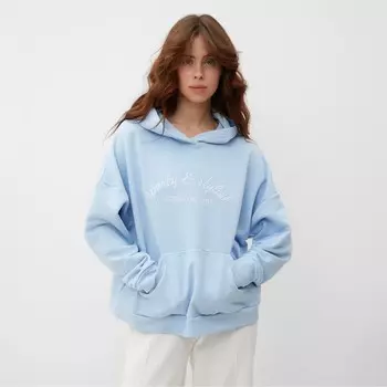 Худи женское MINAKU: SPORTY & STYLISH цвет голубой, размер 46-48