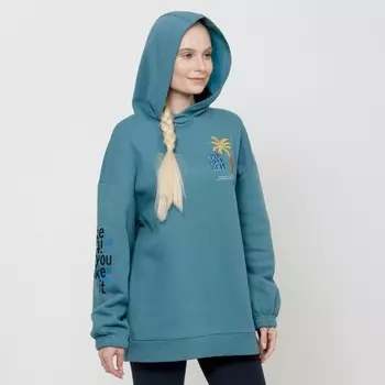 Худи женское , размер M, цвет морская волна