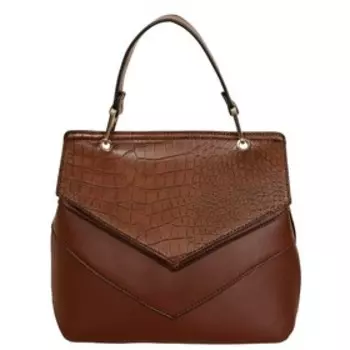 Сумка мессенджер, отдел на клапане, цвет коричневый 28х23х14см