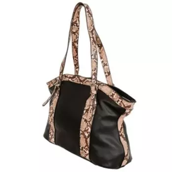 HW202121 Сумка шопер, отдел на молнии, цвет черный 38х27х14см