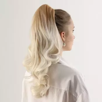 Хвост накладной, волнистый волос, на крабе, 40 см, 150 гр, цвет блонд/светло-русый(#SHT24/SHT60А)