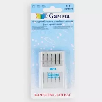 Иглы для бытовых швейных машин, для трикотажа, №90/14, 5 шт, NT
