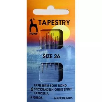 Иглы для гобеленовых и трикотажных тканей № 26, 6 шт в уп.